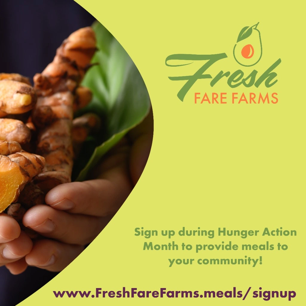 Fresh Fare Farms Instagram Slide 3 - Sign up during Hunger Action Month